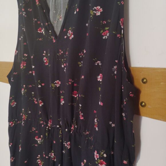 Gap women's Split Neck Floral Tie Waist Dress cottagecore preppy XXL - Picture 3 of 7